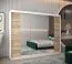 250 cm breiter Kleiderschrank mit 3 Türen | 10 Fächer | Farbe: Sonoma Eiche / Weiß Abbildung