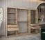 250 cm breiter Kleiderschrank mit 3 Türen | 10 Fächer | Farbe: Sonoma Eiche Abbildung