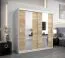 200 cm breiter Kleiderschrank mit 2 Türen | 10 Fächer | Farbe: Sonoma Eiche / Weiß Abbildung