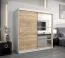 200 cm breiter Kleiderschrank mit 10 Fächern und 2 Türen | Farbe: Sonoma Eiche / Weiß Abbildung