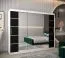 250 cm breiter Kleiderschrank mit 3 Türen | 10 Fächer | Farbe: Weiß / Schwarz Abbildung