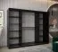 250 cm breiter Kleiderschrank mit 10 Fächern und 3 Türen | Farbe: Schwarz Abbildung