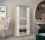 100 cm breiter Kleiderschrank mit 2 Türen | 5 Fächer | Farbe: Sonoma Eiche / Weiß Abbildung