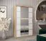 120 cm breiter Kleiderschrank mit 2 Türen | 5 Fächer | Farbe: Sonoma Eiche / Weiß Abbildung