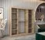 180 cm breiter Kleiderschrank mit 10 Fächern und 2 Türen | Farbe: Sonoma Eiche / Weiß Abbildung
