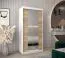 100 cm breiter Kleiderschrank mit 5 Fächern und 2 Türen | Farbe: Sonoma Eiche / Weiß Abbildung