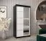100 cm breiter Kleiderschrank mit 5 Fächern und 2 Türen | Farbe: Weiß / Schwarz Abbildung