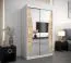 120 cm breiter Kleiderschrank mit 5 Fächern und 2 Türen | Farbe: Sonoma Eiche / Weiß Abbildung