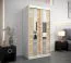 100 cm breiter Kleiderschrank mit 2 Türen | 5 Fächer | Farbe: Sonoma Eiche / Weiß Abbildung
