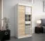 100 cm breiter Kleiderschrank mit 5 Fächern und 2 Türen | Farbe: Sonoma Eiche / Weiß Abbildung