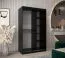 120 cm breiter Kleiderschrank mit 5 Fächern und 2 Türen | Farbe: Schwarz Abbildung
