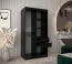 100 cm breiter Kleiderschrank mit 5 Fächern und 2 Türen | Farbe: Weiß / Schwarz Abbildung