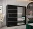 2 Meter breiter Kleiderschrank mit 2 Türen | Farbe: Schwarz Abbildung