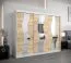 Großer 250 cm breiter Kleiderschrank mit 10 Fächern und 3 Türen | Farbe: Sonoma Eiche / Weiß Abbildung