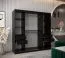 2 Meter breiter Kleiderschrank mit 2 Türen | Farbe: Schwarz Abbildung