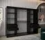 Großer 250 cm breiter Kleiderschrank mit 10 Fächern und 3 Türen | Farbe: Weiß / Schwarz Abbildung