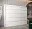 250 cm breiter Schiebetürenschrank mit 3 Türen | 10 Fächer | 2 Kleiderstangen | Farbe: Weiß Abbildung