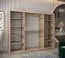 250 cm breiter Schiebetürenschrank mit 3 Türen | 10 Fächer | 2 Kleiderstangen | Farbe: Sonoma Eiche / Weiß Abbildung