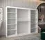 250 cm breiter Schiebetürenschrank mit 3 Türen | 10 Fächer | 2 Kleiderstangen | Farbe: Weiß / Schwarz Abbildung