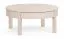 Couchtisch | Farbe: Beige | Rund | Beine: Buchenholz | Maße: 80 x 80 x 35,5 cm | Breit | Kaffeetisch | kleine Schublade zur Aufbewahrung