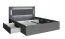 Gästebett / Doppelbett mit Bettschublade Almopia 06, Farbe: Graphitgrau, gut kombinierbar, Liegefläche: 180 x 200 cm, inklusive LED-Beleuchtung