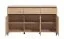 Kommode | 3 Drehtüren | 1,5 m breit | Farbe: Eiche Artisan | 3 Schubladen | Maße: 157 x 40 x 90 cm | Sideboard | ABS-Kanten | 6 Fächer | Beine: Schwarz