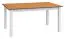 Esstisch ausziehbar Gyronde 22, Kiefer massiv Vollholz, Farbe: Weiß / Eiche - Abmessungen: 150-197 x 93 cm (B x T)