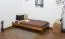 Futonbett / Massivholzbett Kiefer Vollholz massiv Eichefarben A10, inkl. Lattenrost - Abmessung 90 x 200 cm