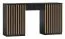 Schreibtisch Cikarang 03, Farbe: Schwarz / Eiche - Abmessungen: 77 x 140 x 60 cm (H x B x T)