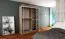 Schiebetürenschrank / Kleiderschrank Robinyera 03 mit Spiegel, Farbe: Weiß Matt - Abmessungen: 200 x 150 x 62 cm ( H x B x T)