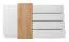 Kommode Gremda 03, Farbe: Eiche / Weiß - 94 x 160 x 45 cm (H x B x T)