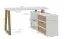 Schreibtisch "Merosina" 07, Farbe: Mattschwarz / Eiche Artisan - Abmessungen: 76 x 135 x 115 cm (H x B x T)