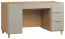 Schreibtisch Nanez 02, Farbe: Eiche / Grau - Abmessungen: 78 x 140 x 67 cm (H x B x T)