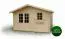 Holz-Gartenhaus 3,98 x 3,98 Meter (inkl. Dach) | Naturbelassen | Satteldach | 34 mm Blockbohlen-Haus Abbildung