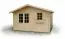 Holz-Gartenhaus 3,98 x 3,98 Meter (inkl. Dach) | Naturbelassen | Satteldach | 44 mm Blockbohlen-Haus Abbildung