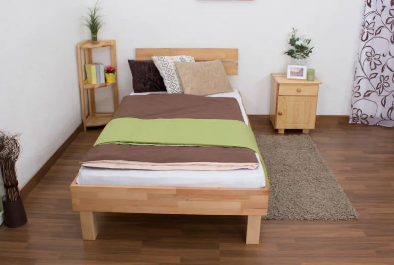 Futonbett / Massivholzbett Wooden Nature 03 Kernbuche geölt - Liegefläche 100 x 200 cm (B x L)