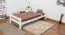 Kinderbett / Jugendbett Kiefer Vollholz massiv weiß lackiert A11, inkl. Lattenrost - Abmessung 90 x 200 cm