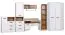 Eckkleiderschrank mit viel Stauraum Fafe 08, Farbe: Eiche Riviera / Weiß - Abmessungen: 195 x 91 x 91 cm (H x B x T), mit 2 Kleiderstangen und 10 Fächern