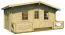 Holz-Gartenhaus 3,84 x 6,08 Meter (inkl. Dach) | 4 Fenster | 70 mm Blockbohlen |natur unbehandelt | Satteldach | inkl. Fußboden | aus nordischer Fichte Abbildung