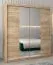 Schiebetürenschrank / Kleiderschrank Bisaurin 4B mit Spiegel, Farbe: Eiche Sonoma - Abmessungen: 200 x 180 x 62 cm ( H x B x T)