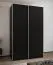 Kleiderschrank / Schiebetürenschrank | ABS-Kanten | 245,5 x 160 x 64 cm | 2 Schiebetüren | 11 Fächer | 2 Kleiderstangen | 10 Einlegeböden | Farbe: Schwarz