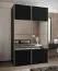 Kleiderschrank / Schiebetürenschrank | Spiegel | 245,5 x 150 x 64 cm | Soft-Close | 2 Schiebetüren | 2 Kleiderstangen | 6 Fächer | Farbe: Schwarz