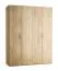 Falttür / Kleiderschrank | Farbe: Eiche | 2 Türen | inkl. LED-Beleuchtung mit Bewegungssenor | 175 x 60 x 225 cm | Soft-Close | 3 Kleiderstangen