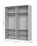 Moderner Drehtürenschrank mit vier Glastüren Neiafu 11, inkl. Innenbeleuchtung, Farbe: Kaschmir, Soft-Close-Funktion, Maße: 224 x 182 x 56 cm