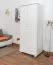 Kleiderschrank Kiefer Vollholz massiv weiß lackiert 012 - Abmessung 190 x 80 x 60 cm (H x B x T)
