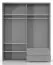Drehtürenschrank / Kleiderschrank mit LED-Rahmen Siumu 28, Farbe: Weiß / Weiß Hochglanz - 226 x 187 x 60 cm (H x B x T)