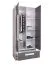 Kinderzimmer - Drehtürenschrank / Kleiderschrank Walter 01, Farbe: Weiß / Grau Hochglanz - 191 x 80 x 50 cm (H x B x T)