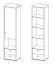 Schrank Moknine 04, Farbe: Eiche / Platingrau - 194 x 50 x 40 cm (H x B x T)