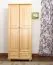 Schmaler Kleiderschrank | 2 Drehtüren | 2 Schubladen | 1 Fach | mit Kleiderstange | 80 cm breit | Massivholz | Farbe: Natur Abbildung