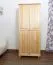 Schmaler Kleiderschrank | 2 Drehtüren | 4 Fächer | mit Kleiderstange | 80 cm breit | Massivholz | Farbe: Natur Abbildung
